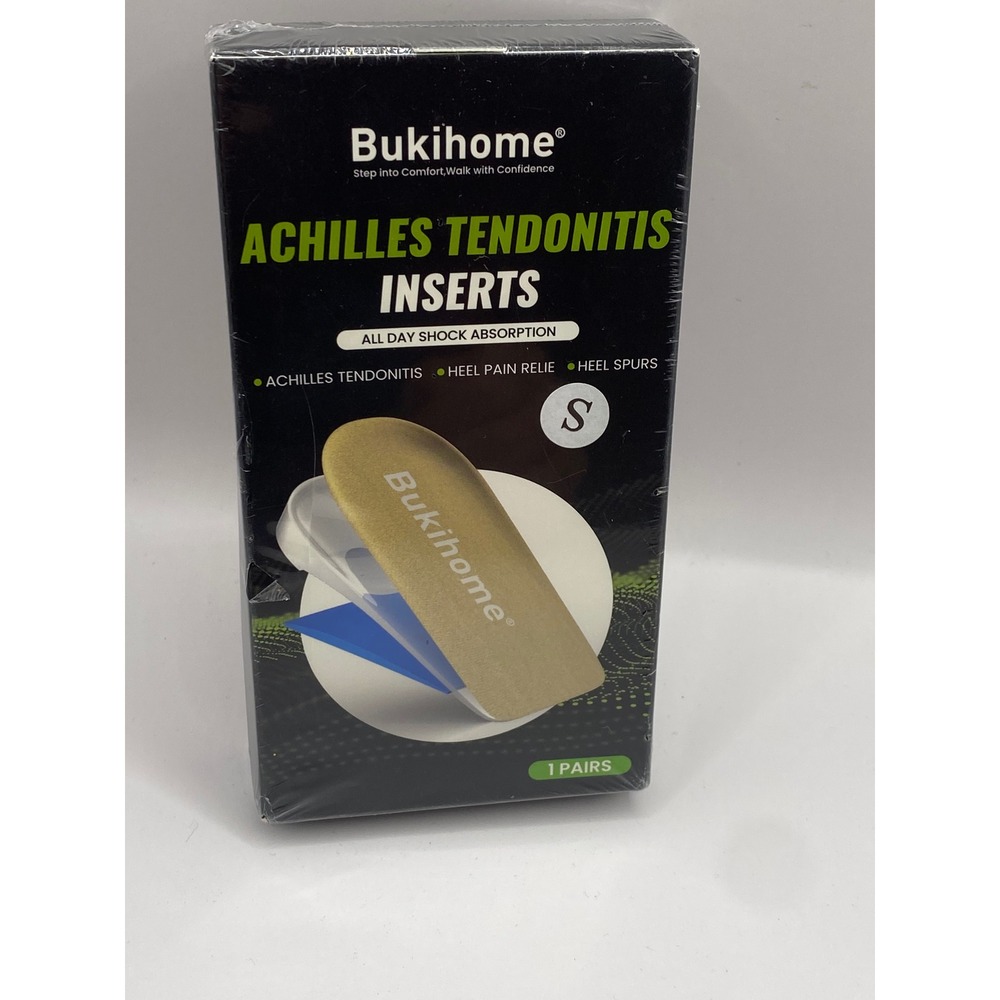 Bukihome Achilles Tendonitis Inserts Size S Heel Pain‎ Relief Shock Absorption